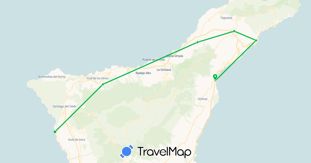 TravelMap itinerary: bus in Spain (Europe)